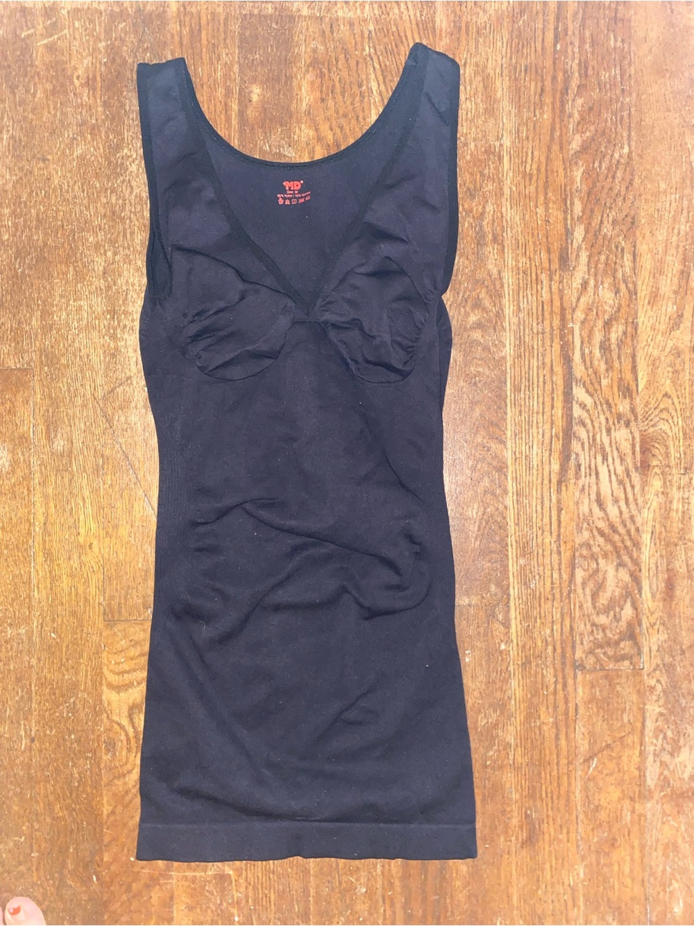 Seamless Black Shaping Tank with Built-In Bust Support
